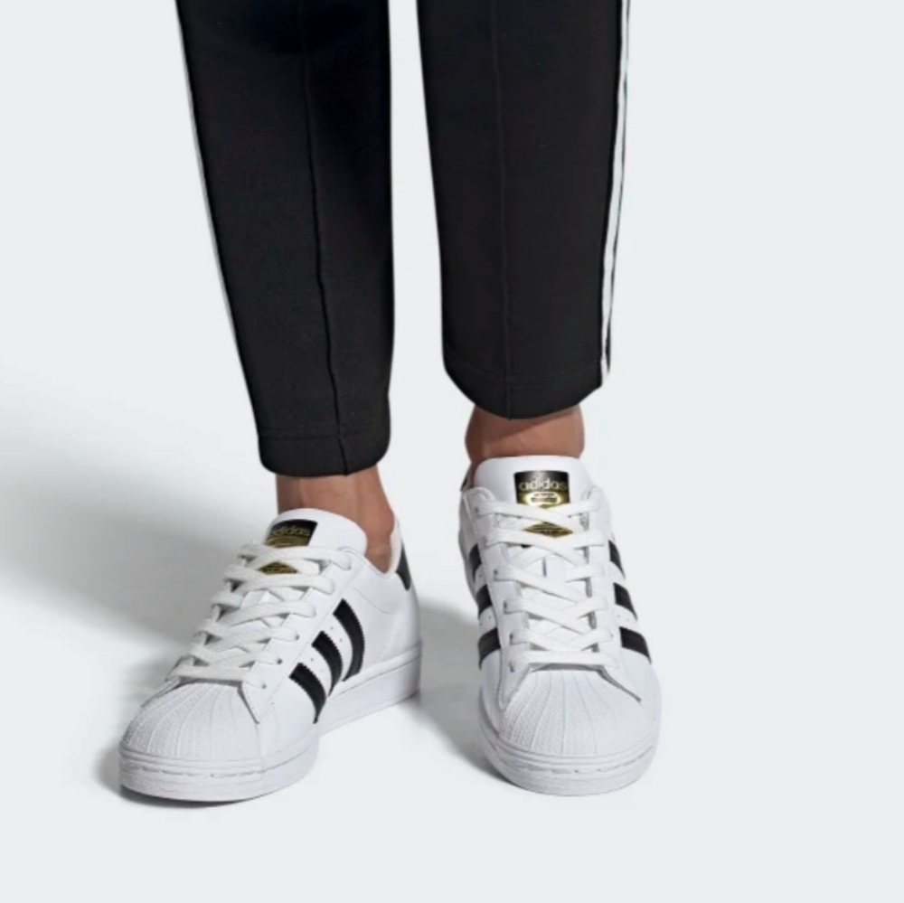 adidas White and Black Classic Superstar Sneakers